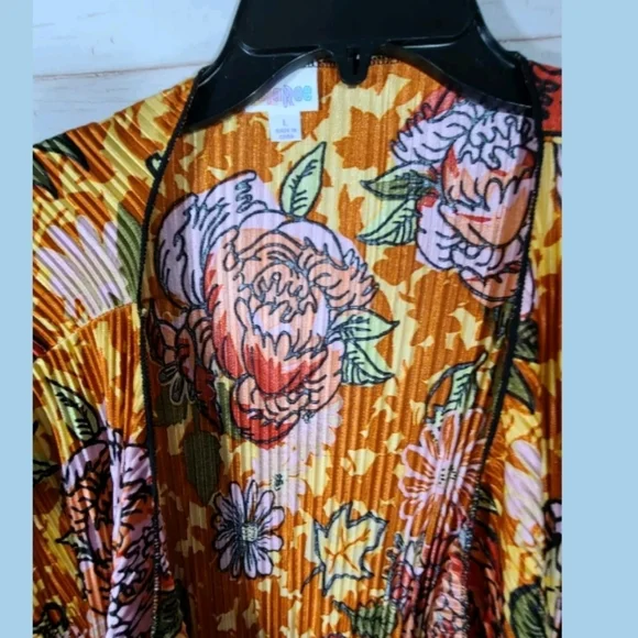 LuLaRoe Orange and Pink Floral Tunic - Picture 6 of 8